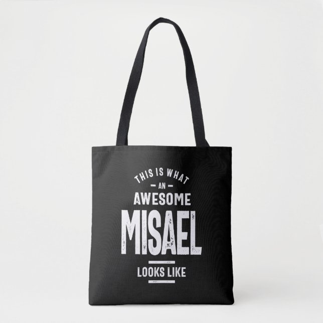 Misael Personalized Name Birthday Tote Bag (Front)