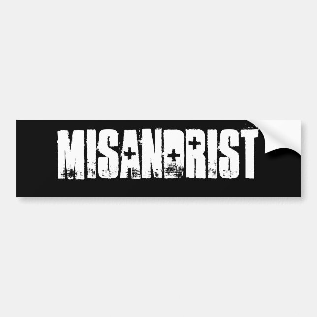 Misandrist (TM) Bumper Sticker Black (Front)