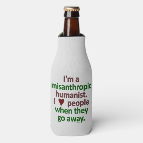 Misanthropic Humanist Loner Satire Bottle Cooler