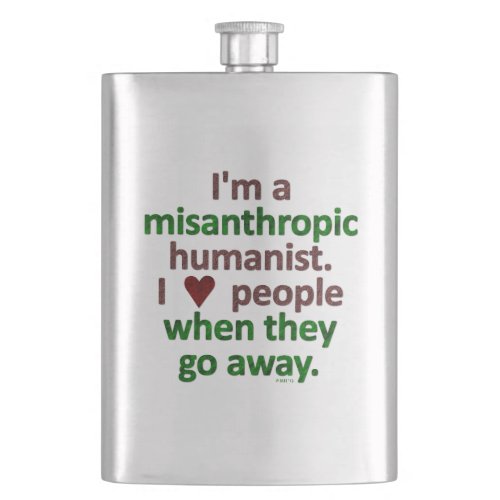 Misanthropic Humanist Loner Satire Hip Flask