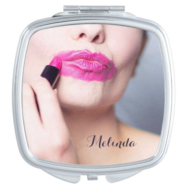 Misapplied Lipstick custom name pocket mirror (Front)