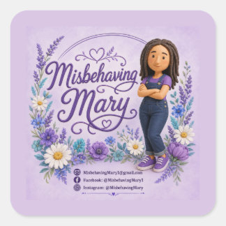 Misbehaving Mary Profile Card Square Sticker