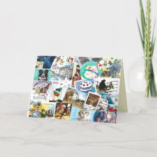 Misc Postage Stamps Greeting Card