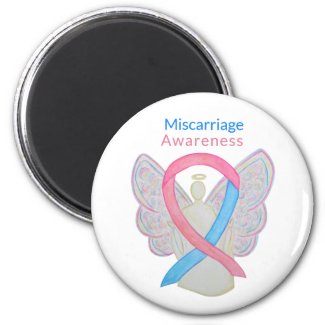Miscarriage Awareness Ribbon Angel Art Magnets