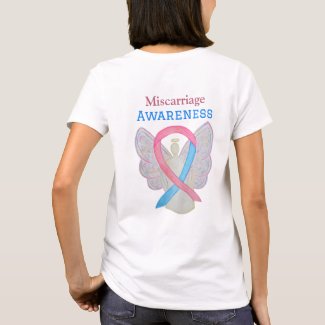 Miscarriage Awareness Ribbon Angel Art T-Shirt