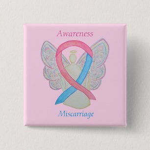 Miscarriage Awareness Ribbon Angel Custom Art Pins