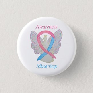 Miscarriage Awareness Ribbon Angel Custom Art Pins