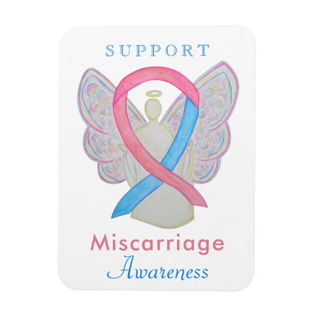 Miscarriage Awareness Ribbon Art Angel Magnets (Vertical)