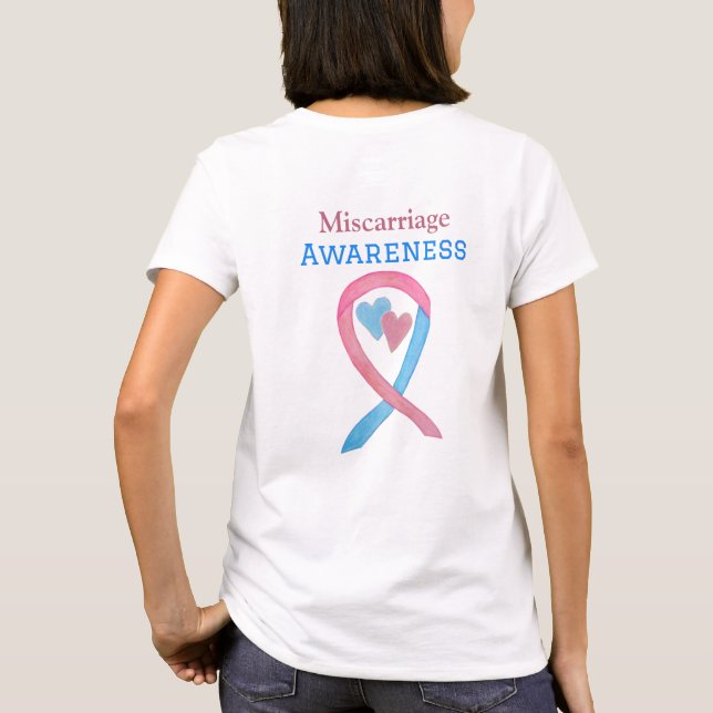 Miscarriage Awareness Ribbon Heart Art T-Shirt (Back)