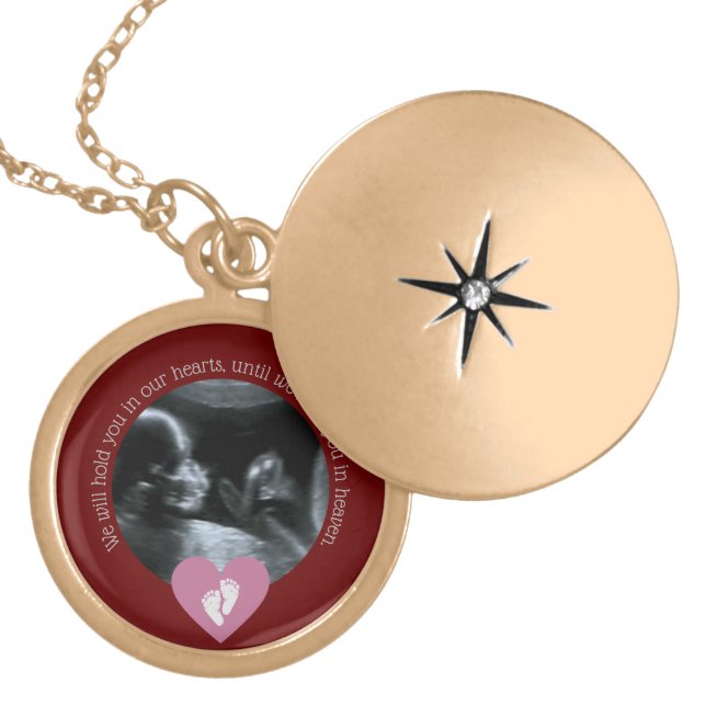 Miscarriage, Baby Loss Infant Memorial Gold Plated Necklace (Front)