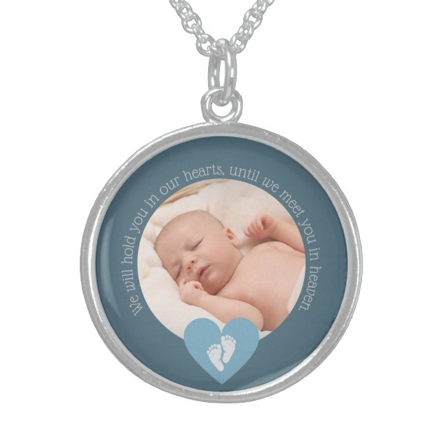 Miscarriage, Baby Loss Infant Memorial Sterling Silver Necklace (Front)