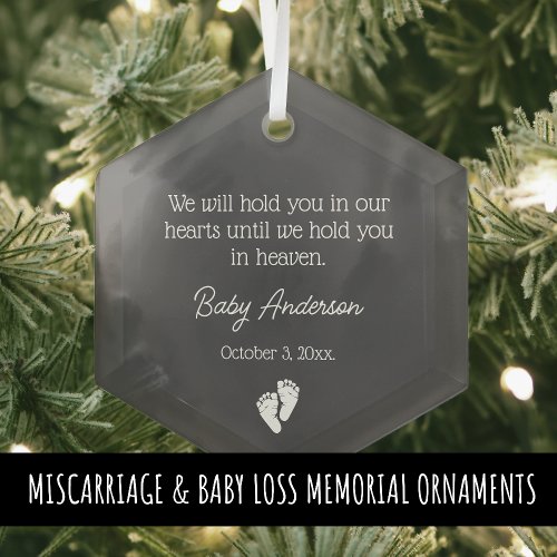 Miscarriage  Baby Loss Memorial Christmas Glass Ornament