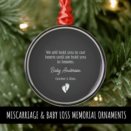 Miscarriage  Baby Loss Memorial Christmas Metal Ornament