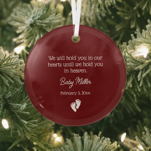 Miscarriage  Baby Loss Memorial  Glass Ornament