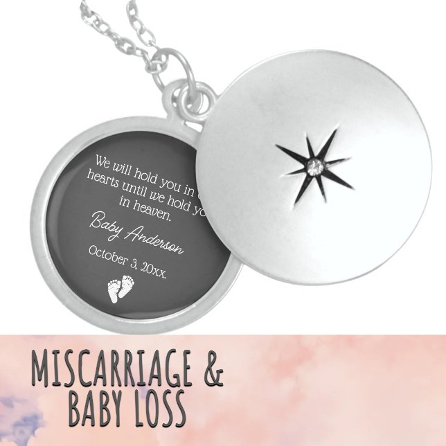 Miscarriage / Baby Loss Memorial Locket Necklace (Creator Uploaded)