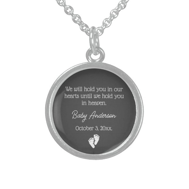 Miscarriage / Baby Loss Memorial Sterling Silver Necklace (Front)