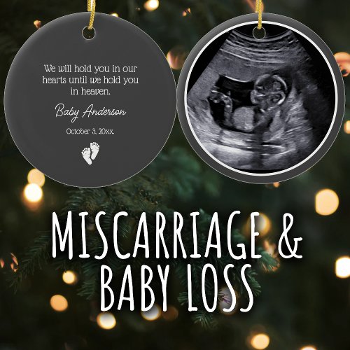 Miscarriage  Baby Loss Memorial Ultrasound Photo Ceramic Ornament