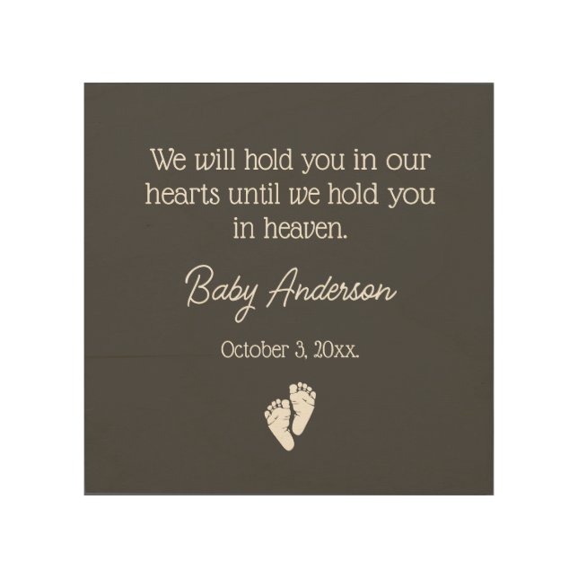 Miscarriage / Baby Loss Memorial Wood Wall Art (Front)