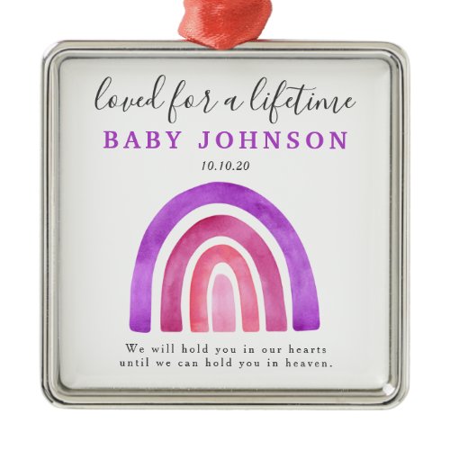 Miscarriage Baby Loss Rainbow Remembrance Metal Ornament