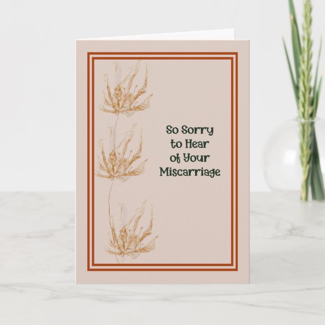 Miscarriage Card in Gold Colored Smoke Flowers (Front)