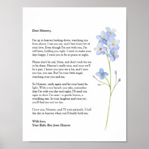 Miscarriage Forget Me Not I'm in Heaven Poem Poster