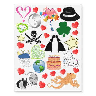 Miscellaneous assorted temporary tattoos