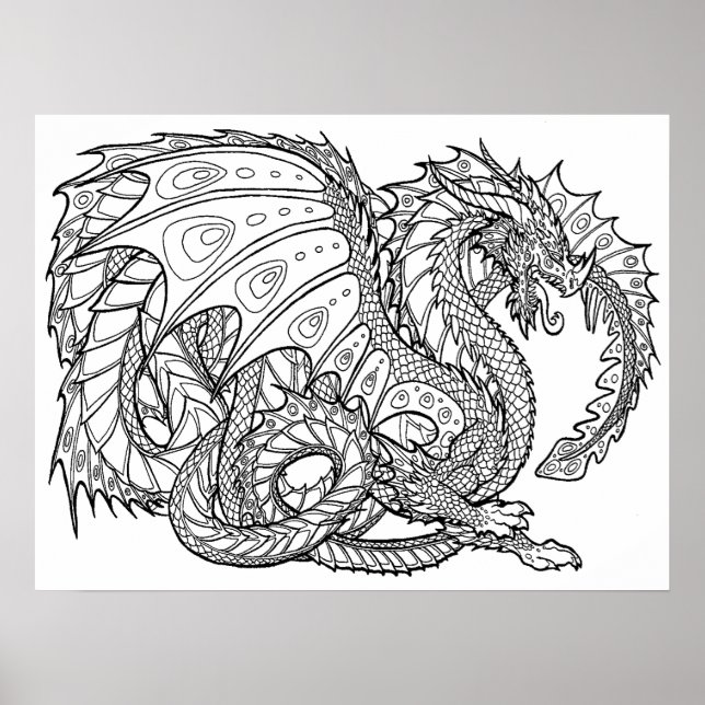 Miscellaneous Dragon Coloring Poster 1 (Front)