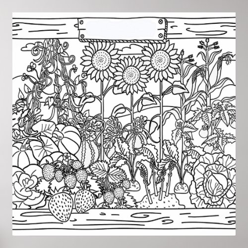 Miscellaneous Garden Coloring page 5 medium Poster