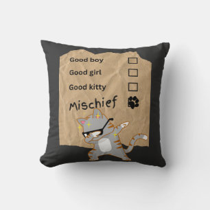 Mischeif cats throw pillow