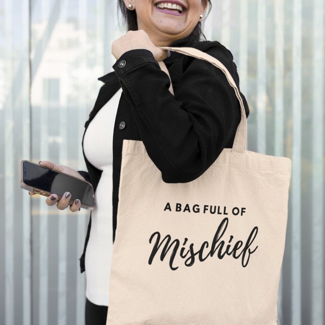 Mischief Funny Quirky Stylish Modern Tote Bag (Shop now and make mischief with flair!)