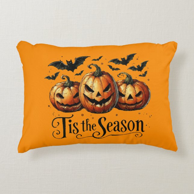 Mischief in the Pumpkin Chorus Accent Pillow (Front)