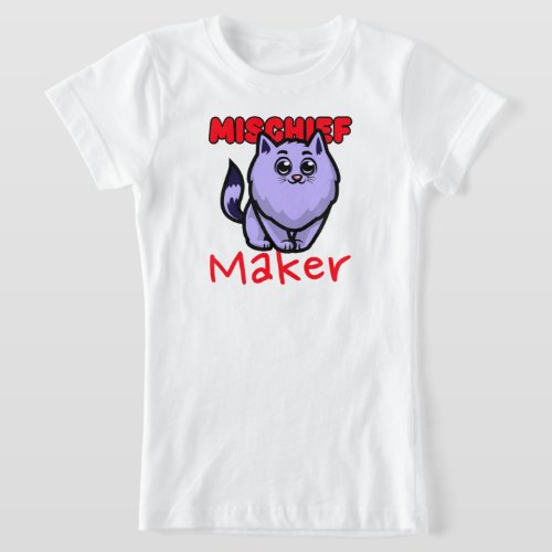 Mischief Maker Cute Cat T_Shirt