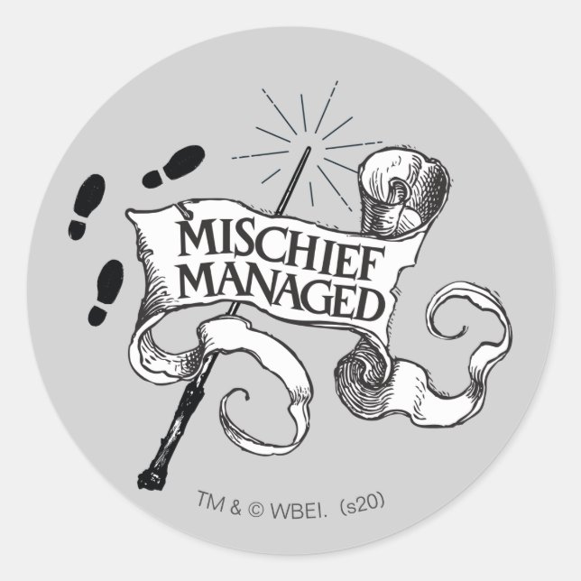 Mischief Managed Classic Round Sticker (Front)