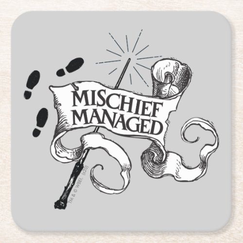 Mischief Managed Square Paper Coaster