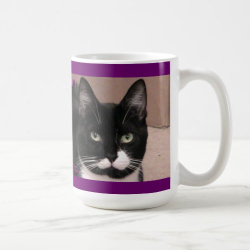 Mischief Tuxedo cat Coffee Mug