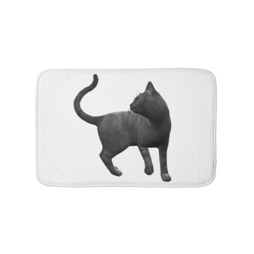 Mischievous Black Cat Bath Mat