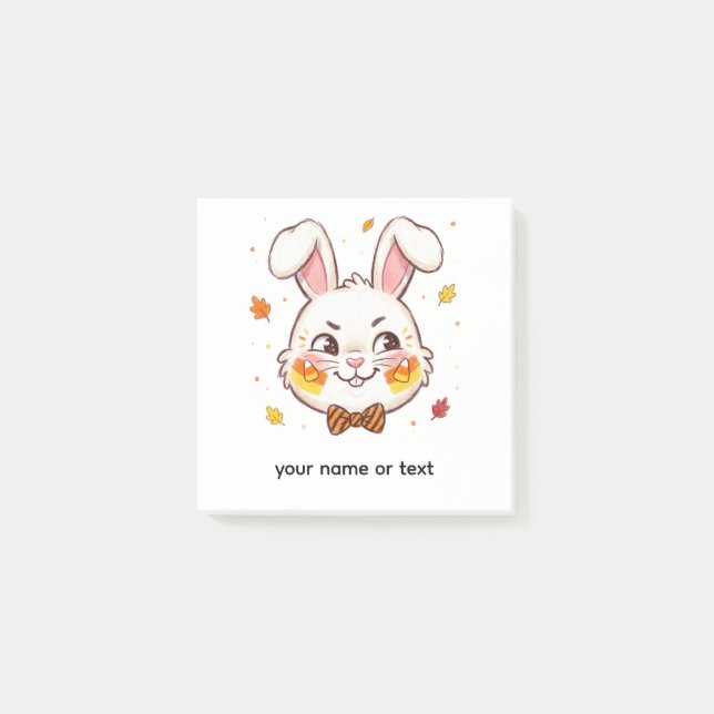 Mischievous Bunny Halloween Candy Corn Post-it Notes (Front)