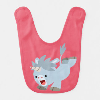 Mischievous Cartoon Baby Unicorn Baby Bib