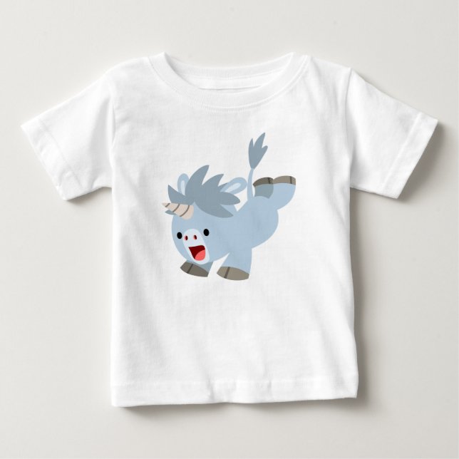 Mischievous Cartoon Baby Unicorn Baby T-Shirt (Front)