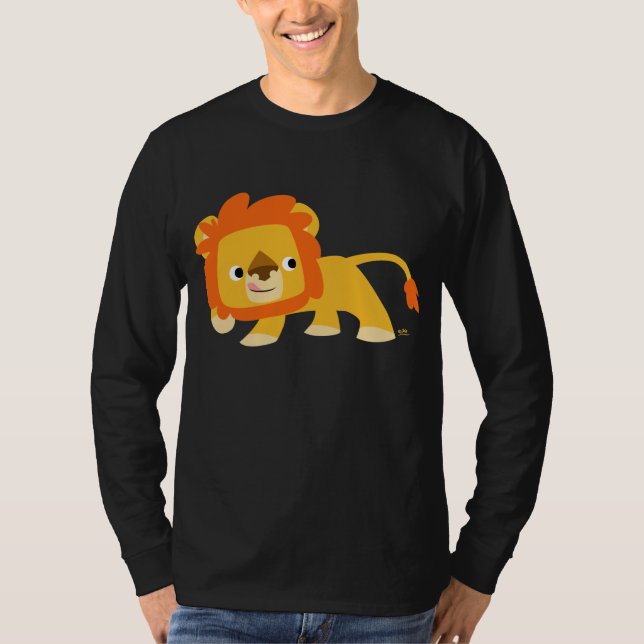 Mischievous Cartoon Lion long-sleeve T-shirt (Front)