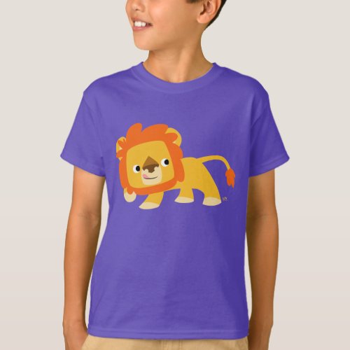 Mischievous Cute Cartoon Lion Children T_shirt