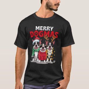 Mischievous Dog Funny Boston Terrier Christmas Dog T-Shirt