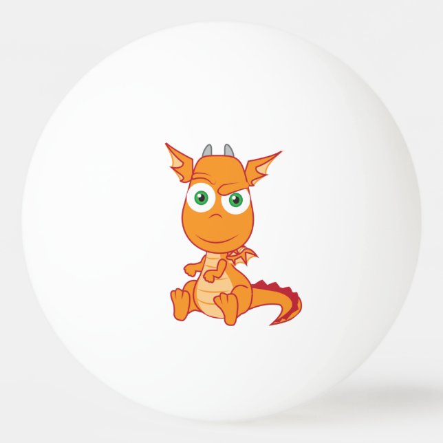 Mischievous Dragon Smirking Ping-Pong Ball (Front)