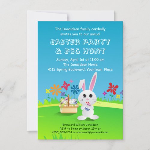 Mischievous Easter Bunny Party Personalized Invitations