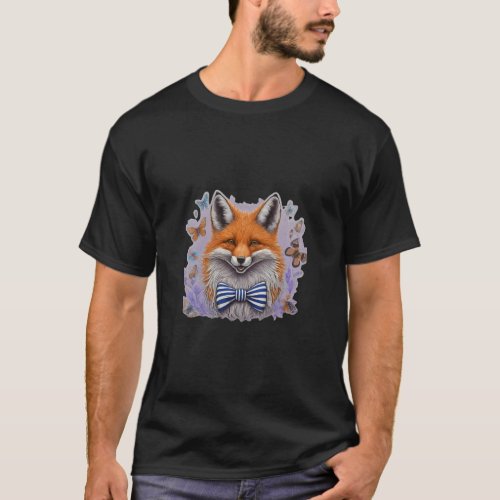 Mischievous Fox with Sophistication Light Backgro T_Shirt