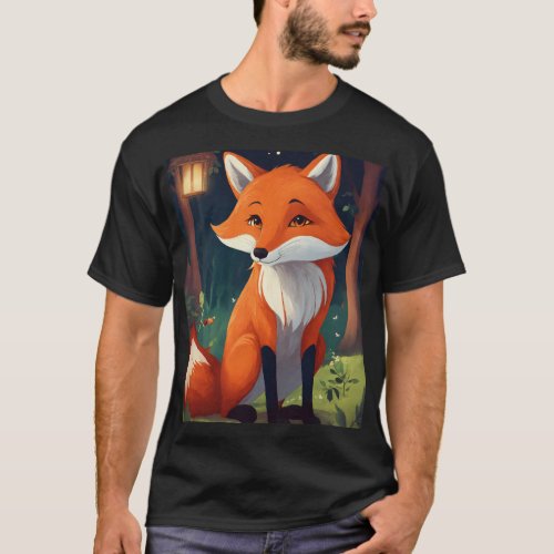 Mischievous Fox with Sophistication Light Backgro T_Shirt