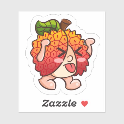 mischievous fruit lychee sticker