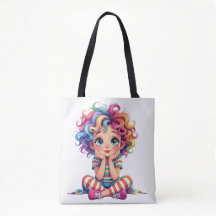 Mischievous girl with multicolored hair Discover t