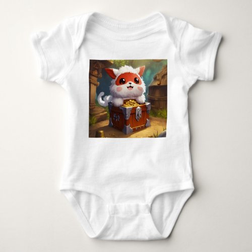 Mischievous Goblin Treasure Chest T_Shirt Design Baby Bodysuit