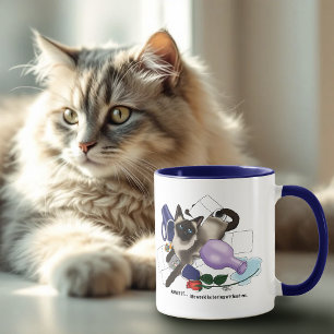 Mischievous Green Cheeky Siamese Cat Funny Mug